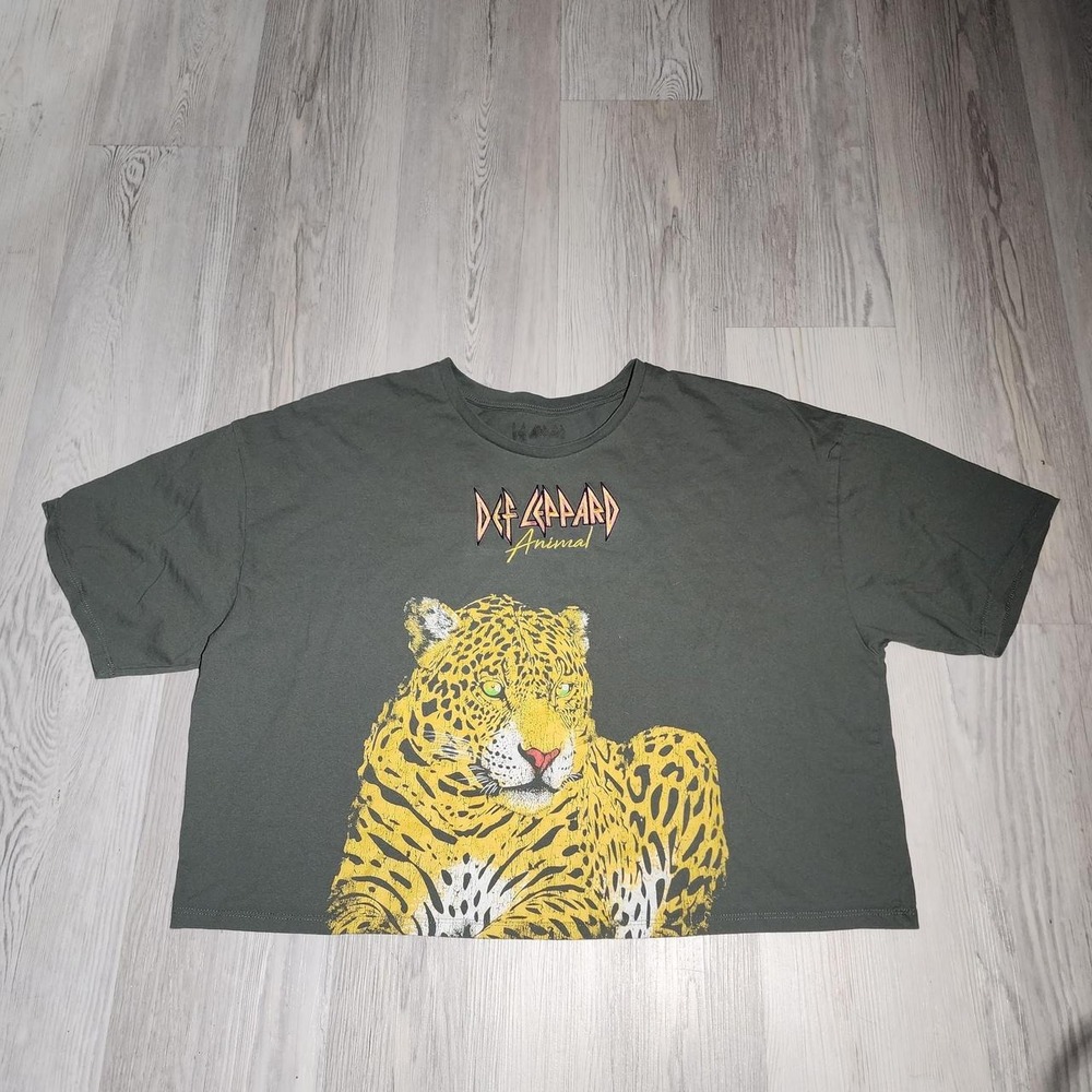 Def Leppard cropped women's t‎ shirt Size Large